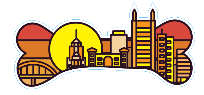 Pittsburgh Sunset Bone Skyline Sticker