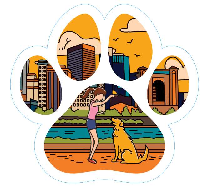Pittsburgh Mom Skyline Paw Sticker - Toni Unleashed