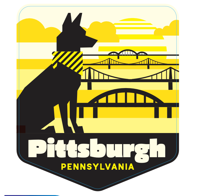 Pittsburgh Dog Bridges Sticker - Toni Unleashed