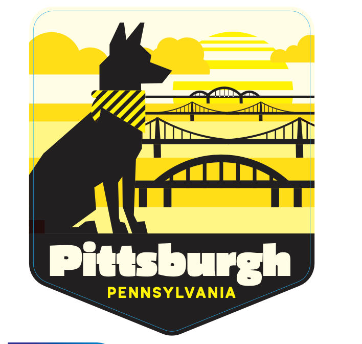 Pittsburgh Dog Bridges Sticker